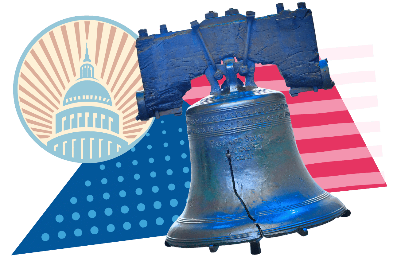 Liberty Bell and Deconstructed Flag